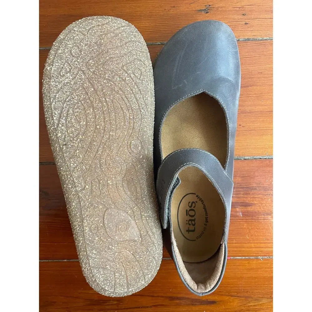 Taos Class Mary Jane Shoes EU 39, US 8-8.5 Gray Leather Comfort Flats Spain